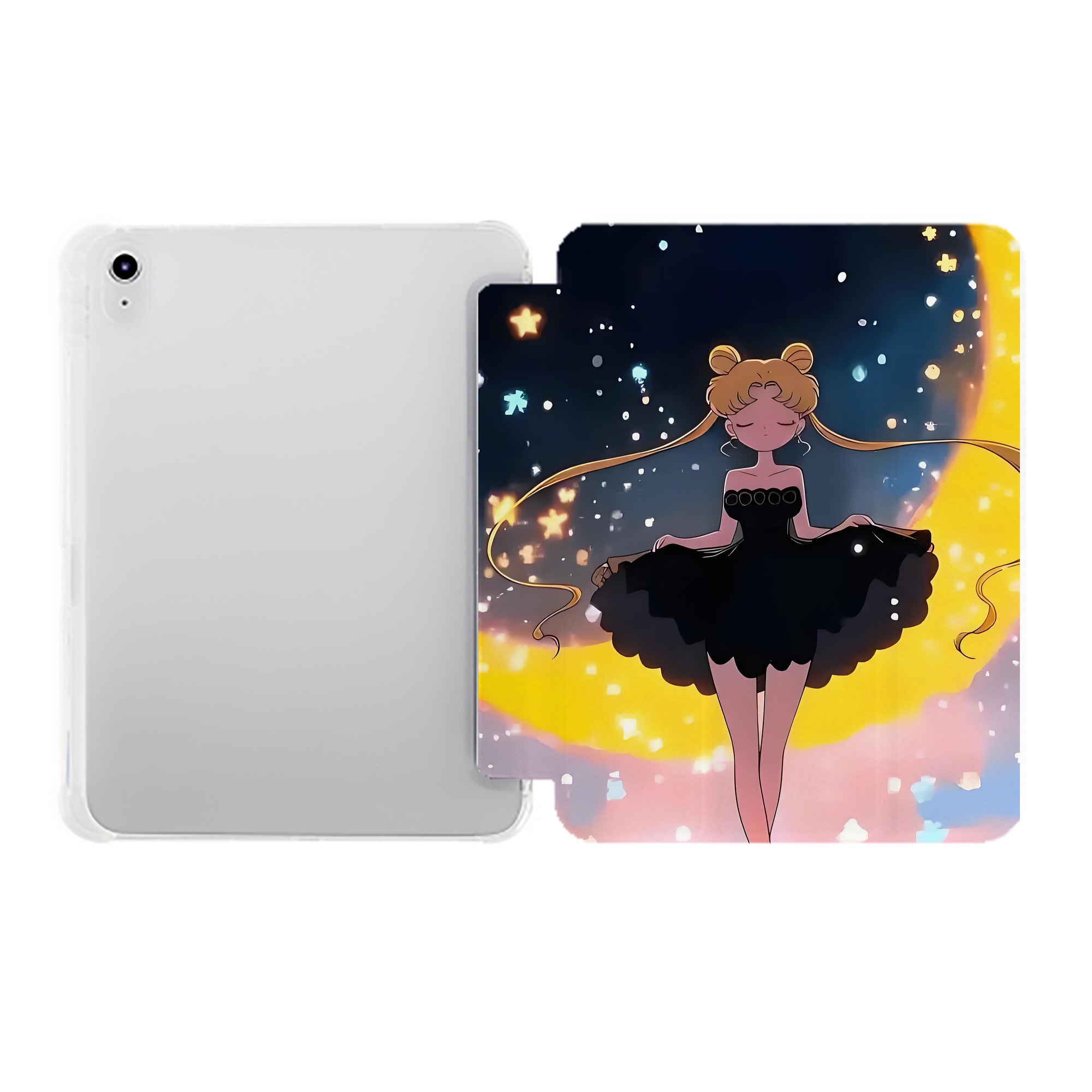 （画像用） 美少女戦士セーラームーン Sailor Moon IPad ケース ペン収納付き 三つ折りスタンド PUレザー×シリコン 対応機種9.5/10.5/10.9インチ
